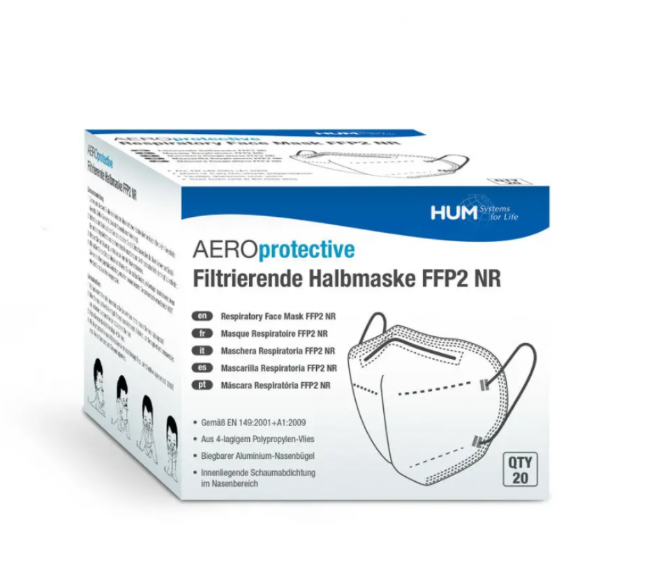 Filtrierende Halbmaske, FFP2, AEROprotective, 20 Stück