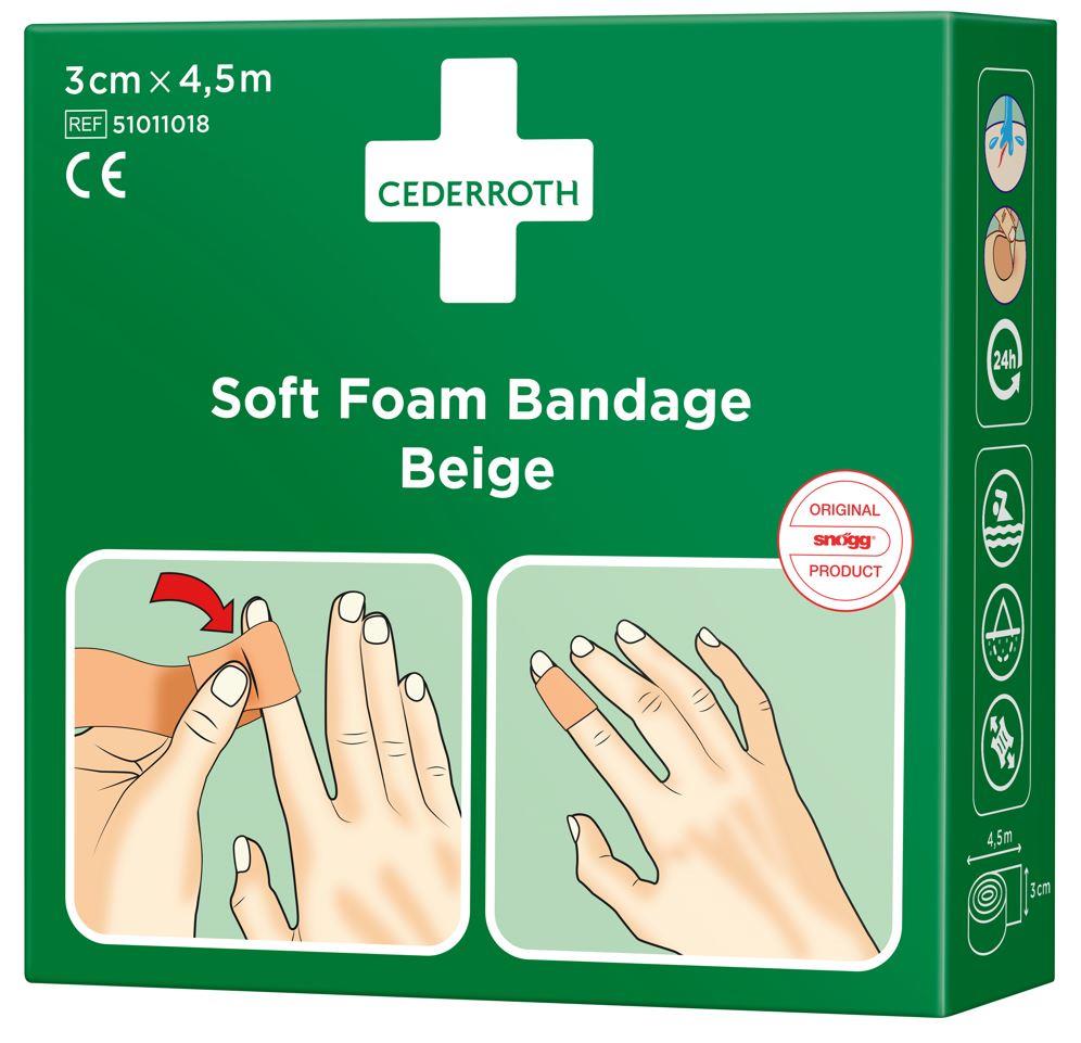 Schaumverband Soft Foam Bandage, beige, 3 cm x 4,5 m