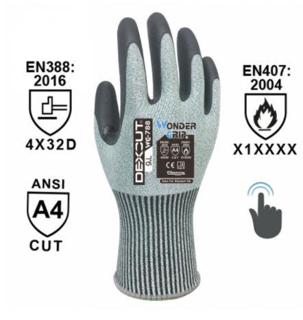 Handschuhe Wonder Grip®, WG-788 Dexcut™, Größe L/09, PA