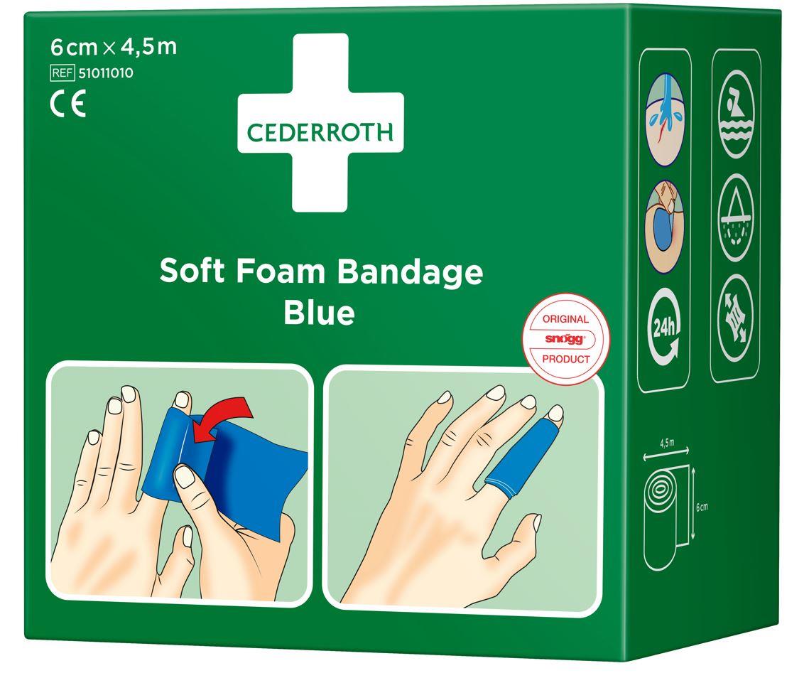 Schaumverband Soft Foam Bandage, blau, 6 cm x 4,5 m