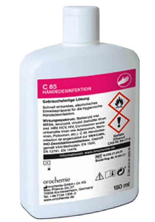 Desinfektionsmittel Hände und Haut, orochemie® C 85, 150 ml, mit Klappverschluss