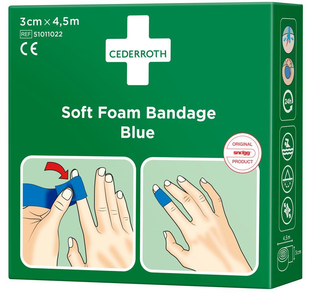 Schaumverband Soft Foam Bandage, blau, 3 cm x 4,5 m