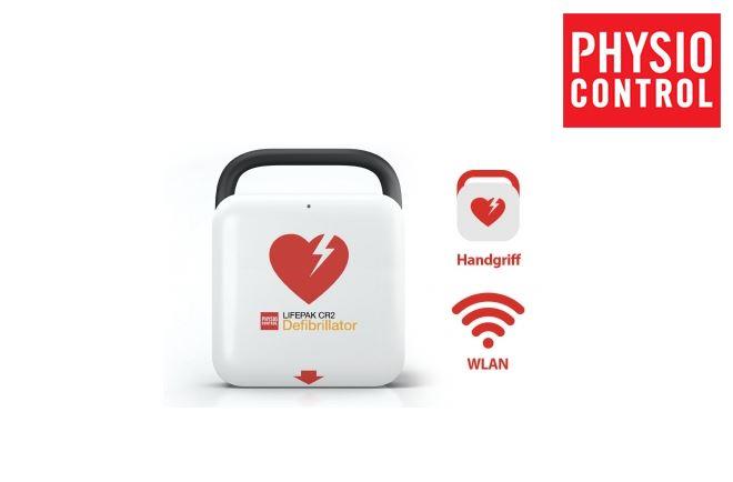 AED LIFEPAK® CR2, Vollautomat, mit W-LAN, Handgriff, kontinuierliche HLW