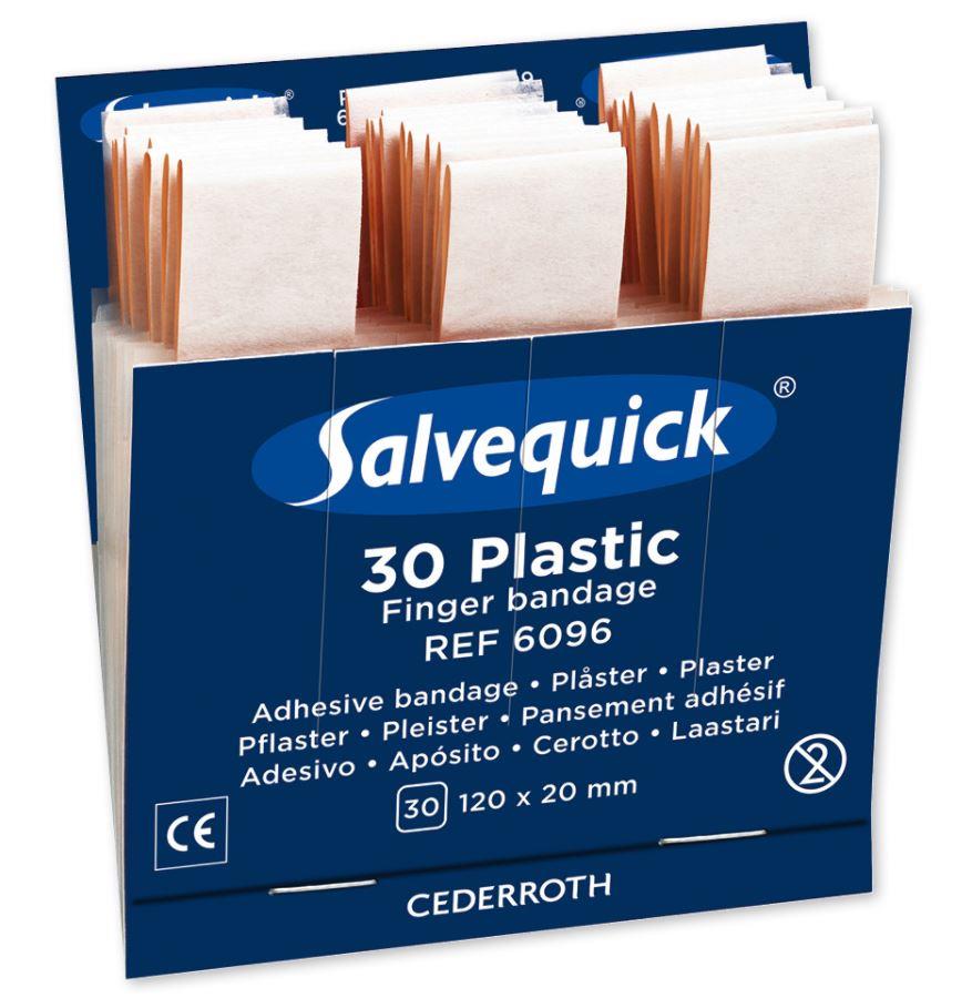 Pflaster-Refill Salvequick® 6096, wasserabweisender Fingerverband Plastik, 6x 30 Pflaster
