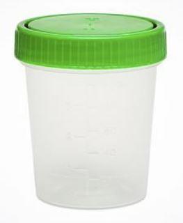 Urinsammelbehälter mit Schraubdeckel Transparent/Grün, 500 Stück