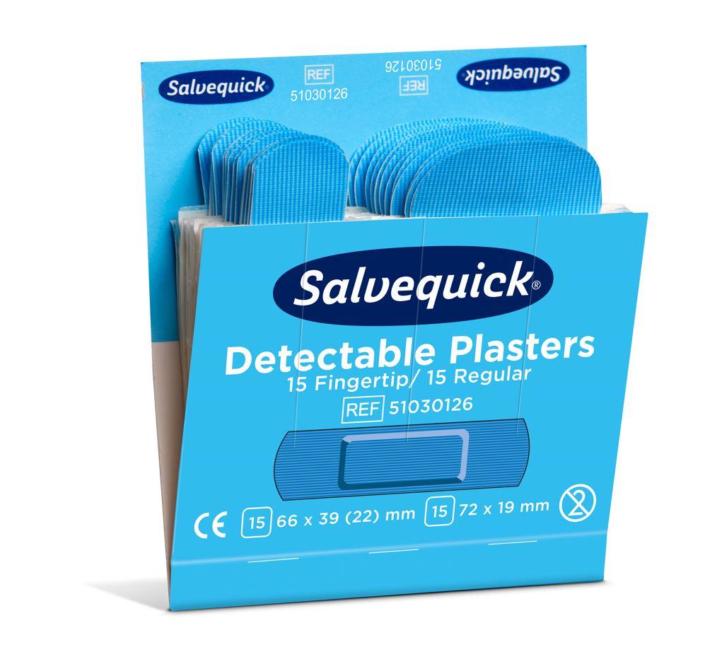 Pflaster-Refill Salvequick® 6754CAP/51030126 Fingerkuppe/normal, blue detectable, 6x 30 Pflaster