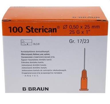 Einmalkanüle Sterican®, Größe 17/23- G25 x 1, orange, B.Braun, 100 Stück