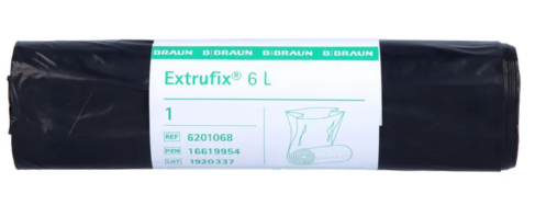 Abfallbeutel Extrufix®, B.Braun, grau 48 Beutel à 6 Liter, 1 Rolle