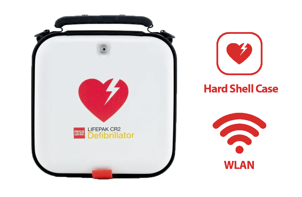 AED LIFEPAK® CR2, Halbautomat, mit W-LAN, 2-sprachig, Taschen-Set, kontinuierliche HLW