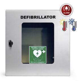 AED-Wandkasten für Außen, Metall, Universal mit Alarm, Belüftung, Heizung und Beleuchtung