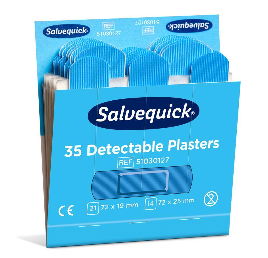 Pflaster-Refill Salvequick® 6735CAP/51030127 blue detectable, 6x 35 Pflaster