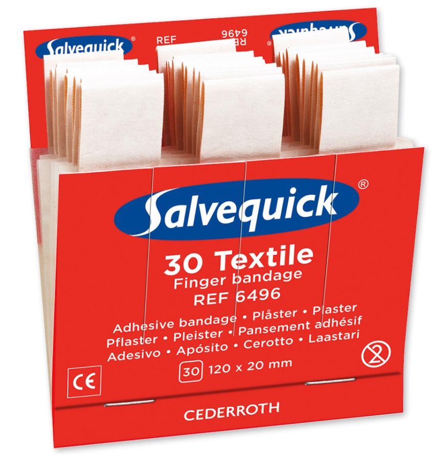 Pflaster-Refill Salvequick® 6496, Fingerverband elastisch, Textil, 6x 30 Pflaster
