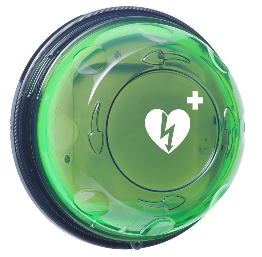 AED-Wandschrank ROTAID 24/7 Heat, innen/außen, grün/transparent, mit Alarmfunktion