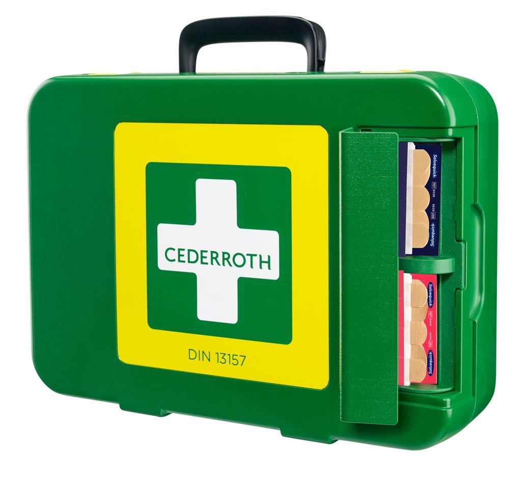 Erste-Hilfe-Koffer Cederroth mit integriertem Pflasterspender nach DIN 13157