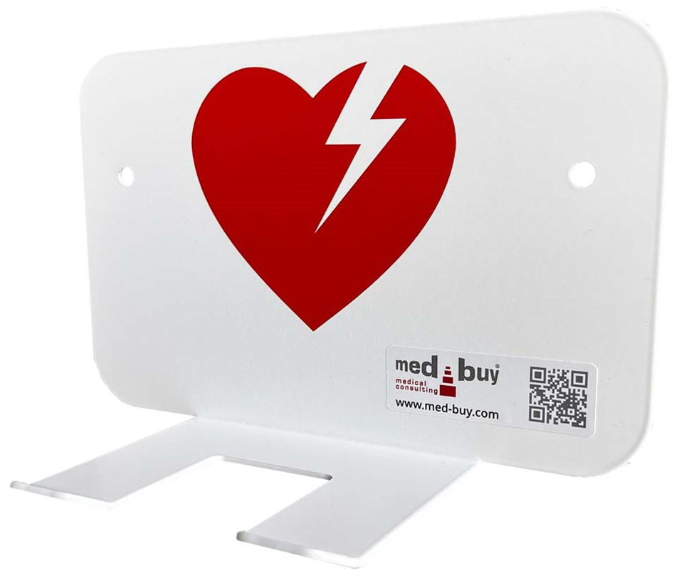 AED Metall-Wandhalterung, weiß